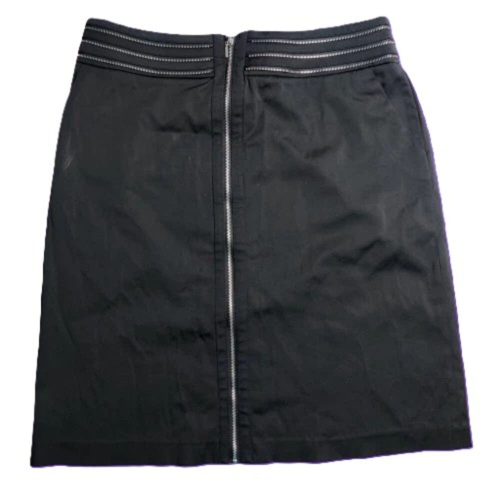 Dalia Collection Women’s Black Zip Front Skirt Size 10 Stretch Pencil Style